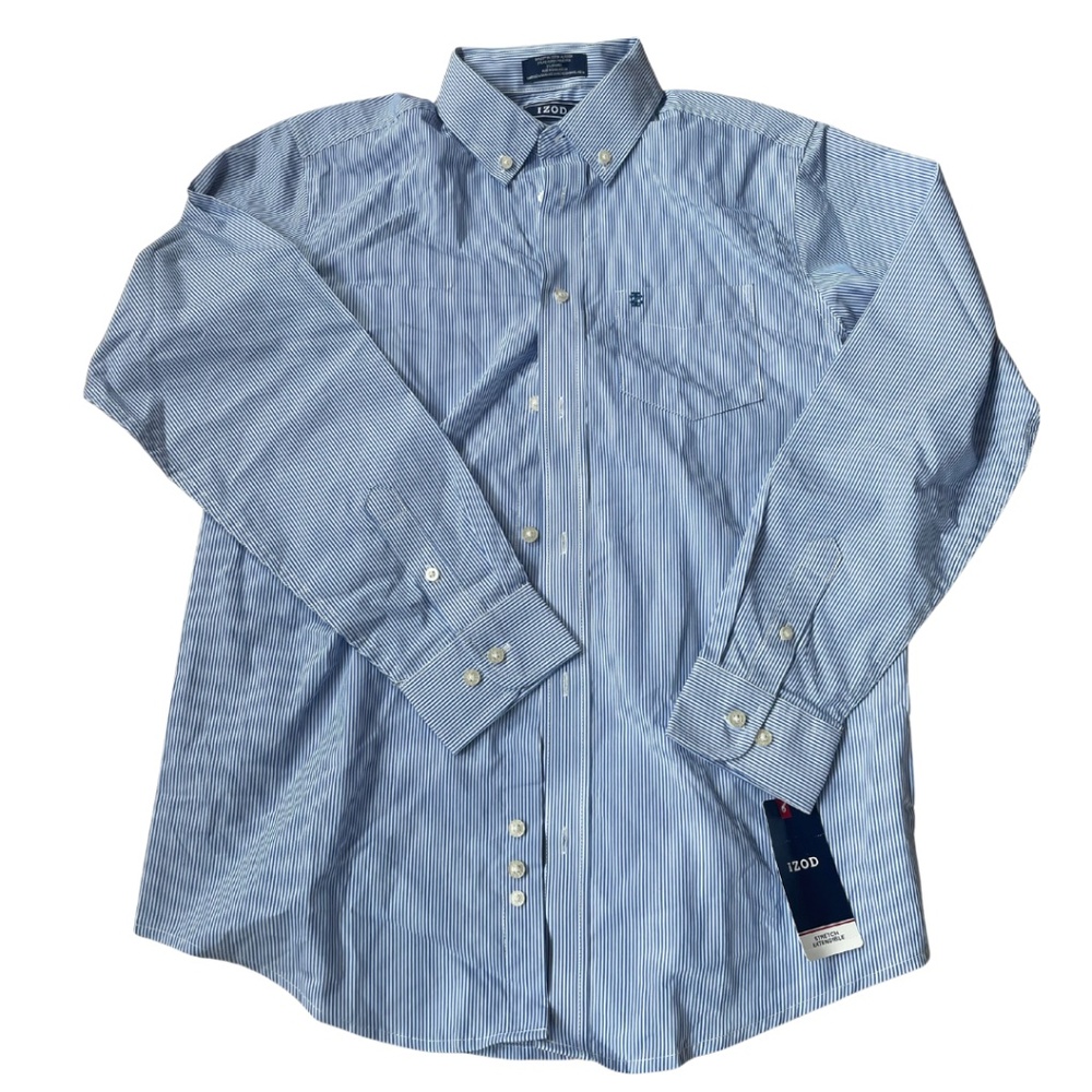 NWT Boys IZOD Stretch Long Sleeved Collared Shirt - Size 16